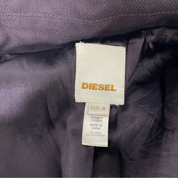 DIESEL Y2K Diesel Wool Military Style Jacket Deep Eggplant Purple Sz M - Picture 13 of 16